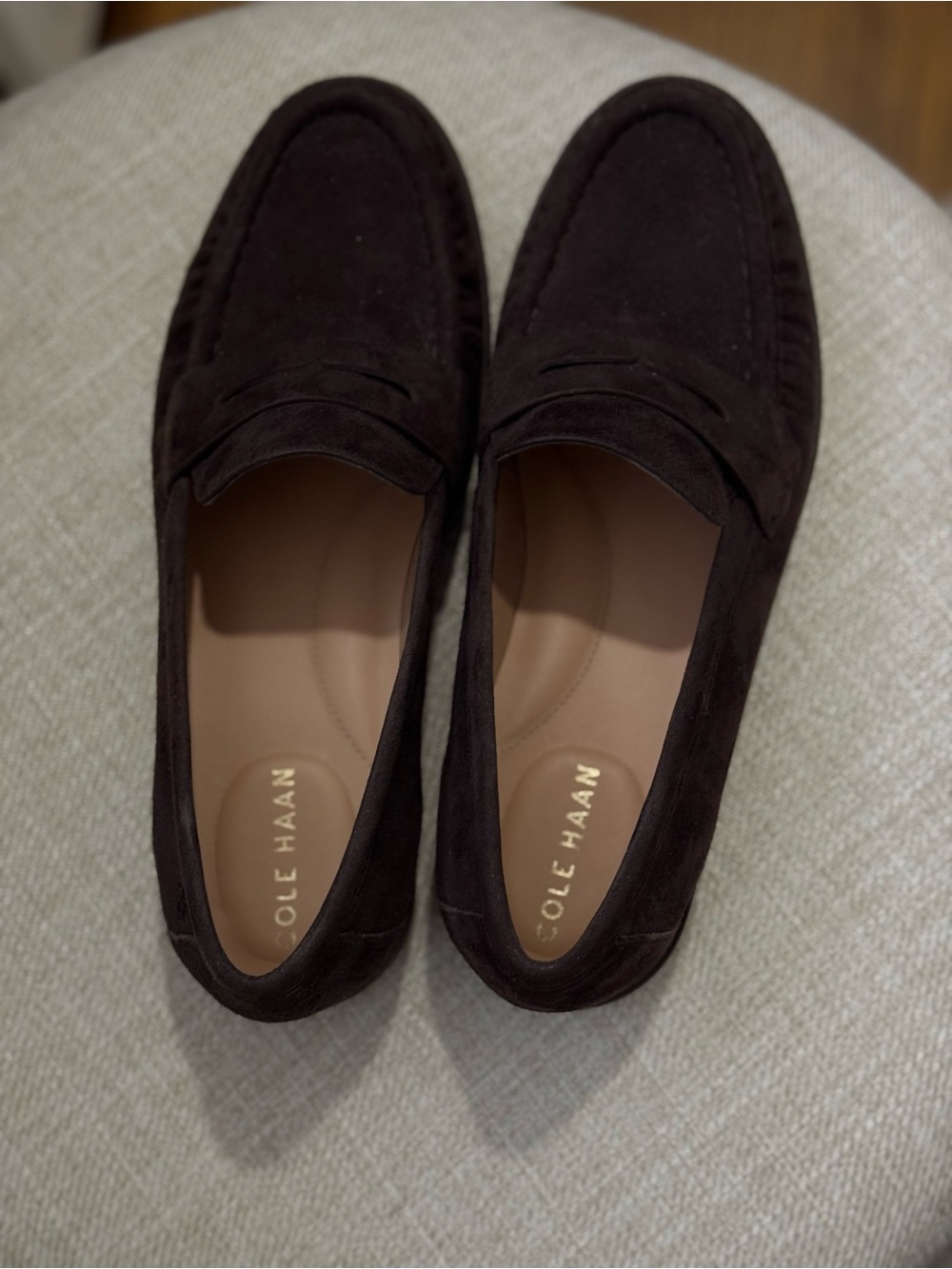 Cole Haan Men’s Brown Suede Penny Loafers